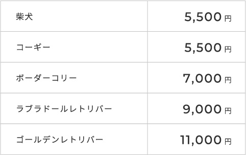 料金表