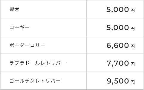 料金表